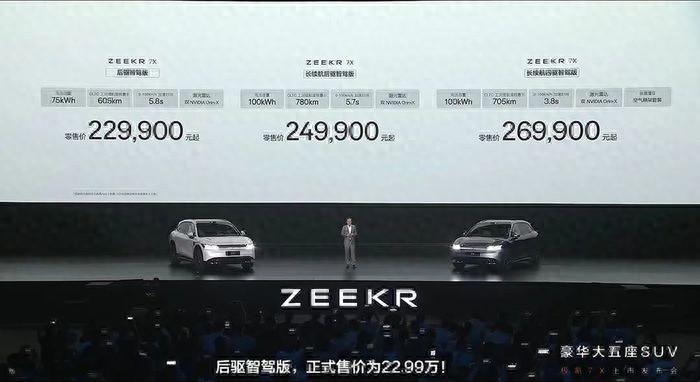 售價22.99萬元起！極氪ZEEKR 7X正式上市