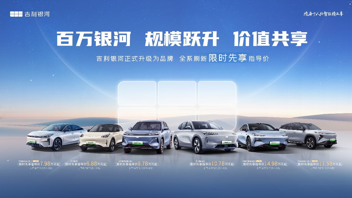 吉利銀河正式升級為吉利銀河品牌 全系價格調整市場競爭力再升級